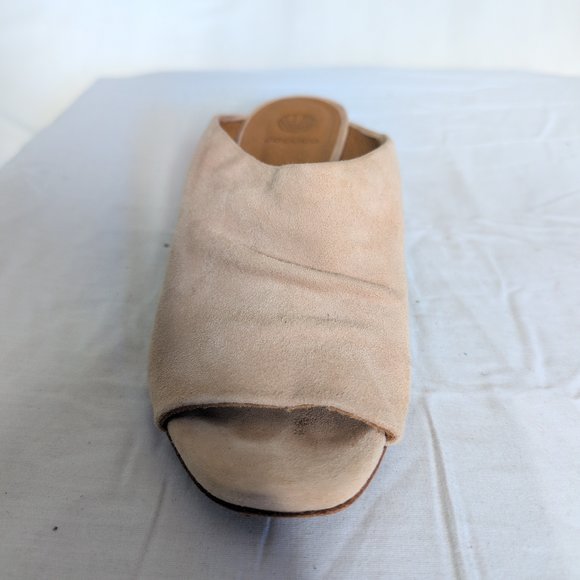 Coclico Tan Suede Open-Toe Wedge Mules Size 6 (EU 36.5) - Picture 5 of 8